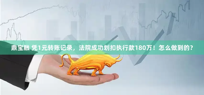 鼎宝融 凭1元转账记录，法院成功划扣执行款180万！怎么做到的？